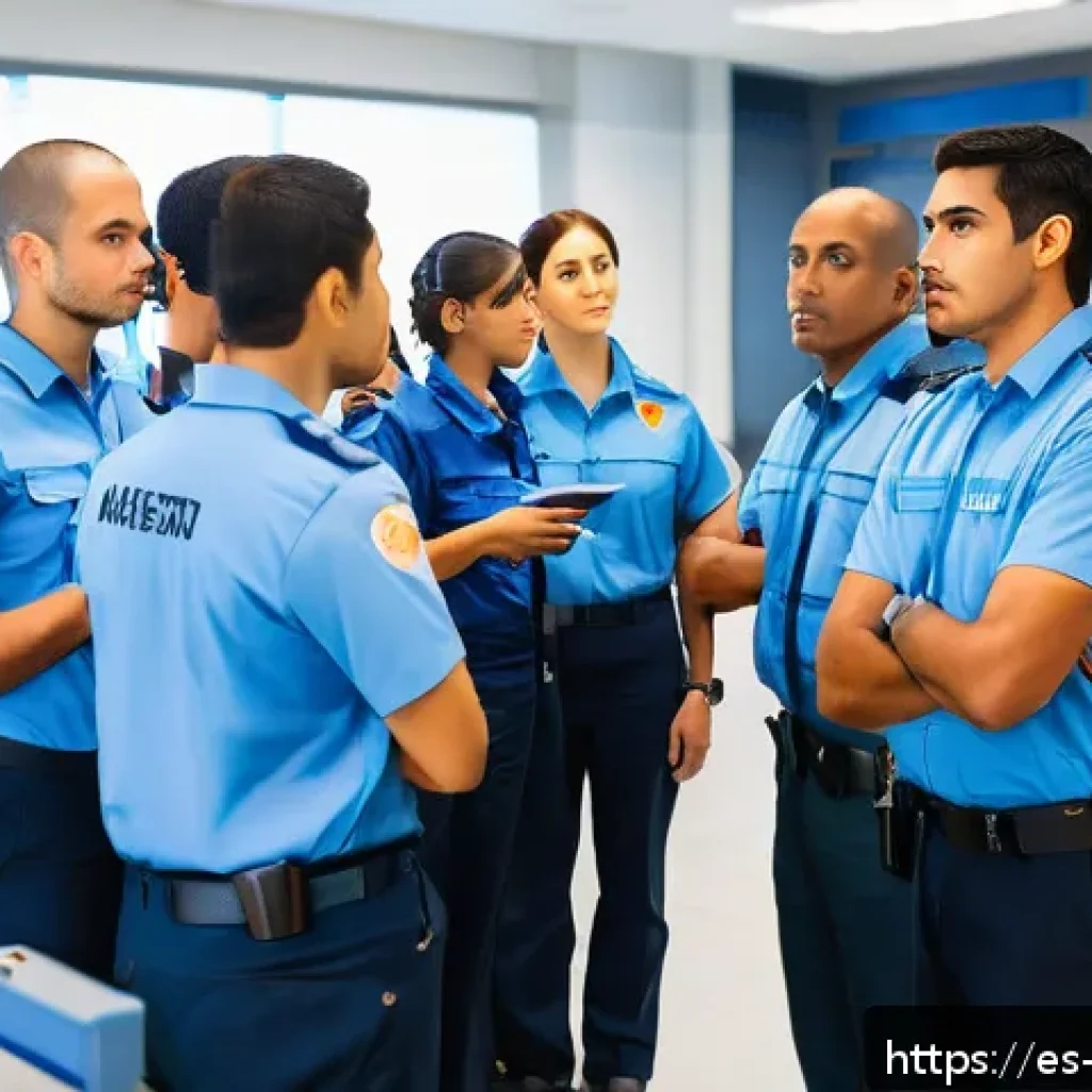 항공보안관리사 자격증 실패 원인 분석 - A professional airport security training classroom scene focused on a diverse group of adult Hispani...